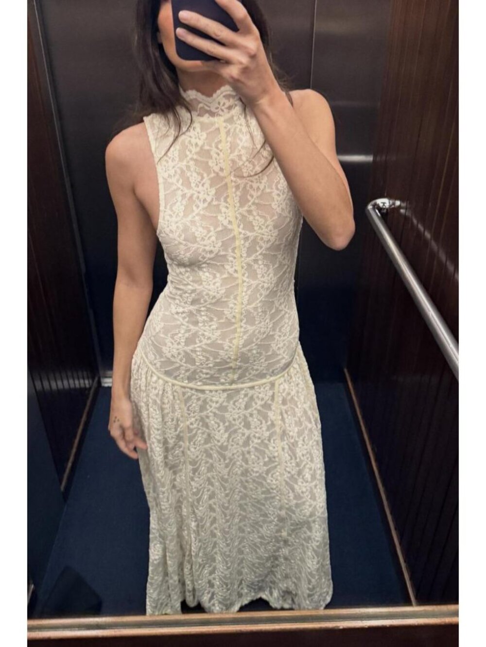 ZARA LONG LACE DRESS - Picture 3 of 7